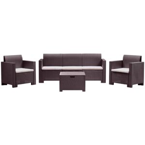 OEM Nebraska - Salotto Da Esterno In Wicker 3 Posti Con Cuscini OEM Nebraska - Salotto Da Esterno In Wicker 3 Posti Con Cuscini