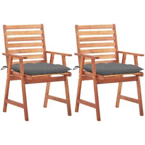 VIDAXL - Sedie Da Pranzo Da Esterni Con Cuscini 2 Pz Massello Di Acacia VIDAXL - Sedie Da Pranzo Da Esterni Con Cuscini 2 Pz Massello Di Acacia