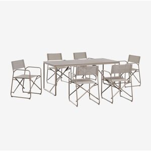 SKLUM Set Da Tavolo Rettangolare 185x85 Cm E 6 Sedie Da Regista Pieghevoli Per Giardino In Acciaio Melida SKLUM Set Da Tavolo Rettangolare 185x85 Cm E 6 Sedie Da Regista Pieghevoli Per Giardino In Acciaio Melida