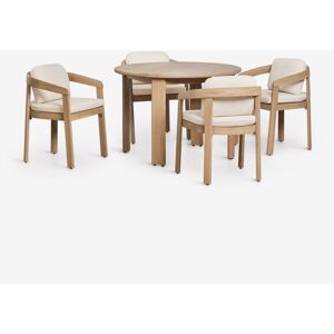 SKLUM Set Da Tavolo Rotondo Ø110 Cm E 4 Sedie Da Giardino In Legno Di Acacia Uleno SKLUM Set Da Tavolo Rotondo Ø110 Cm E 4 Sedie Da Giardino In Legno Di Acacia Uleno