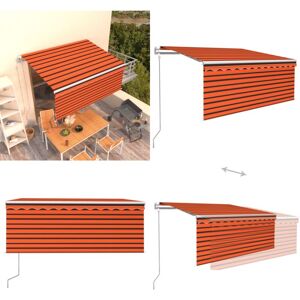 VIDAXL Tenda Da Sole Retrattile Automatica 3x2,5m Arancione E Marrone - Tenda Da Sole Automatica - Tenda Da Sole Esterna VIDAXL Tenda Da Sole Retrattile Automatica 3x2,5m Arancione E Marrone - Tenda Da Sole Automatica - Tenda Da Sole Esterna