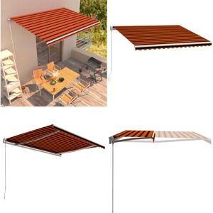 VIDAXL Tenda Da Sole Retrattile Manuale 450x300 Cm Arancione E Marrone - Tenda Da Sole Manuale - Tenda Da Sole Con Sistema A Scomparsa VIDAXL Tenda Da Sole Retrattile Manuale 450x300 Cm Arancione E Marrone - Tenda Da Sole Manuale - Tenda Da Sole Con Sistema A Scomparsa