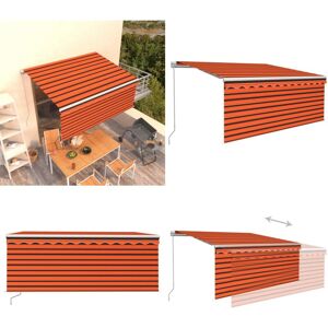 VIDAXL Tenda Retrattile Manuale Parasole 3,5x2,5m Arancione E Marrone - Tenda Retrattile - Parasole VIDAXL Tenda Retrattile Manuale Parasole 3,5x2,5m Arancione E Marrone - Tenda Retrattile - Parasole