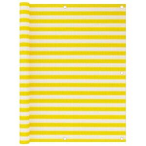 vidaXL Protezione Balcone Giallo e Bianco 120x600 cm HDPE vidaXL Protezione Balcone Giallo e Bianco 120x600 cm HDPE