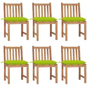 VIDAXL - Sedie Da Giardino 6 Pz Con Cuscini In Legno Massello Di Teak VIDAXL - Sedie Da Giardino 6 Pz Con Cuscini In Legno Massello Di Teak
