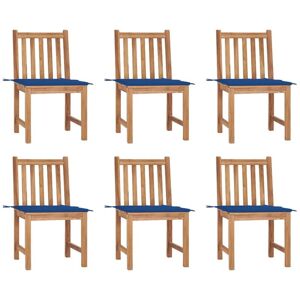 VIDAXL - Sedie Da Giardino 6 Pz Con Cuscini In Legno Massello Di Teak VIDAXL - Sedie Da Giardino 6 Pz Con Cuscini In Legno Massello Di Teak