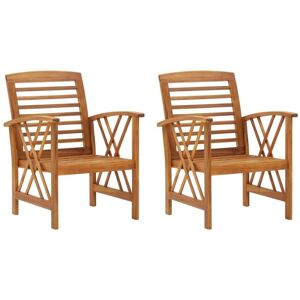 VIDAXL - Sedie Da Giardino 2 Pz In Legno Massello D'Acacia VIDAXL - Sedie Da Giardino 2 Pz In Legno Massello D'Acacia
