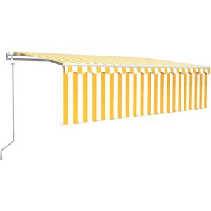 vidaXL Tenda retrattile automatica giallo bianco 5x3m vidaXL Tenda retrattile automatica giallo bianco 5x3m