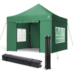 VOUNOT Gazebo Giardino 3x3m Pieghevole Con 4 Parti Laterali, Tenda Per Feste Pop Up Con 4 Sacchi Di Sabbia E Borsa Di Trasporto, Verde - VOUNOT Gazebo Giardino 3x3m Pieghevole Con 4 Parti Laterali, Tenda Per Feste Pop Up Con 4 Sacchi Di Sabbia E Borsa Di Trasporto, Verde -