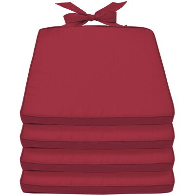 BEAUTISSU Set Da 4 Cuscini Per Sedie Pia - Sfoderabili - Per Mobili Da Giardino Di Rattan O Legno - 45x42x40, Spessore 5cm Rosso - BEAUTISSU Set Da 4 Cuscini Per Sedie Pia - Sfoderabili - Per Mobili Da Giardino Di Rattan O Legno - 45x42x40, Spessore 5cm Rosso -