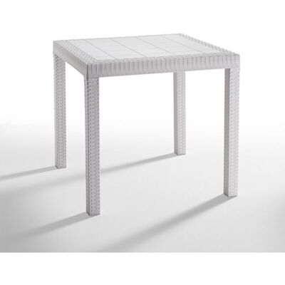 IDROWEB Dallas Tavolo In Polipropilene Effetto Rattan Cm 80x80x74 Bianco Arredo Esterno IDROWEB Dallas Tavolo In Polipropilene Effetto Rattan Cm 80x80x74 Bianco Arredo Esterno