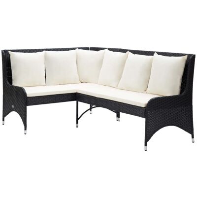 VIDAXL Divani Angolari Da Giardino 2 Pz In Polyrattan Nero VIDAXL Divani Angolari Da Giardino 2 Pz In Polyrattan Nero