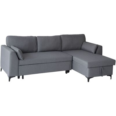 HAPPY GARDEN - Divano Letto Angolare Logan 3 Posti Grigio HAPPY GARDEN - Divano Letto Angolare Logan 3 Posti Grigio