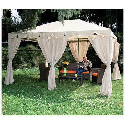 Bauer - Gazebo Da Giardino In Acciaio 3x4m Armonia Ecrù Bauer - Gazebo Da Giardino In Acciaio 3x4m Armonia Ecrù