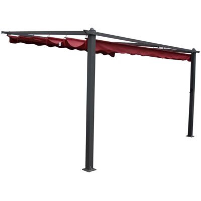 EUROGARDEN Pergola Addossata Da Esterno "daiana" In Alluminio Burgundy 4x3 M EUROGARDEN Pergola Addossata Da Esterno "daiana" In Alluminio Burgundy 4x3 M