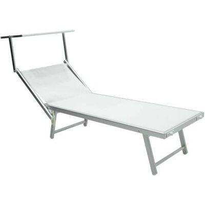 BAKAJI Lettino Prendisole Alluminio Pieghevole Lido Spiaggia Giardino Bianco 190x60x40 BAKAJI Lettino Prendisole Alluminio Pieghevole Lido Spiaggia Giardino Bianco 190x60x40