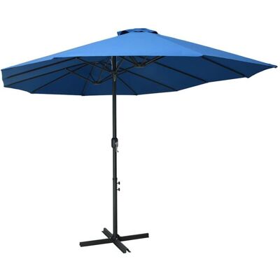 VIDAXL Ombrellone Da Esterni Palo In Alluminio 460x270cm Blu - VIDAXL Ombrellone Da Esterni Palo In Alluminio 460x270cm Blu -