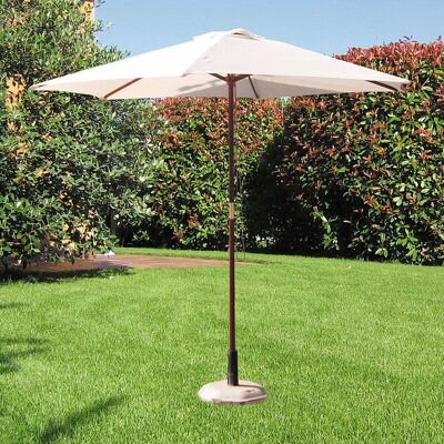 Ombrellone da giardino in legno Bauer Ø 2,5 m Bianco - Rotondo, 6 stecche Ombrellone da giardino in legno Bauer Ø 2,5 m Bianco - Rotondo, 6 stecche