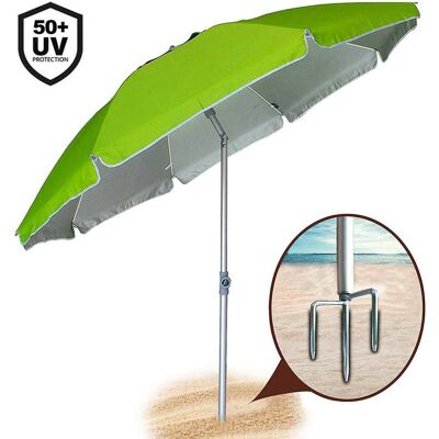 BAKAJI - Ombrellone Mare Spiaggia Giardino 210cm In Alluminio Con Punta Tridente BAKAJI - Ombrellone Mare Spiaggia Giardino 210cm In Alluminio Con Punta Tridente