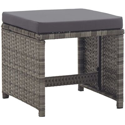 MAISON EXCLUSIVE - Sgabelli Da Giardino 2 Pz Con Cuscini In Polyrattan Antracite MAISON EXCLUSIVE - Sgabelli Da Giardino 2 Pz Con Cuscini In Polyrattan Antracite