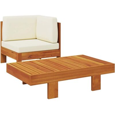 Set di Arredi da Giardino vidaXL - Legno di Acacia, Cuscini, Uso tutto l'anno Set di Arredi da Giardino vidaXL - Legno di Acacia, Cuscini, Uso tutto l'anno