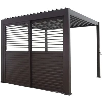 EUROGARDEN Set 2 Pareti Scorrevoli Per Pergola Bioclimatica "atena" In Alluminio Antracite Lato 3 Mt EUROGARDEN Set 2 Pareti Scorrevoli Per Pergola Bioclimatica "atena" In Alluminio Antracite Lato 3 Mt