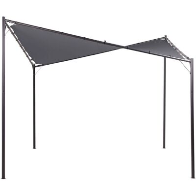 BELIANI Gazebo Da Giardino Con Struttura In Metallo E Tessuto Grigio Scuro 300 X 300 Cm Aventine BELIANI Gazebo Da Giardino Con Struttura In Metallo E Tessuto Grigio Scuro 300 X 300 Cm Aventine