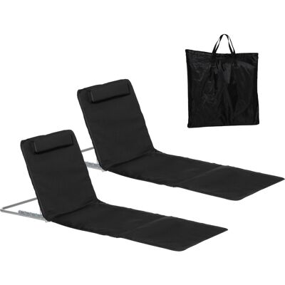 Zone Lettino Da Spiaggia, Sdraio, Sedia A Sdraio Da Giardino Pieghevole, Schienale Regolabile, Con Tasche Laterali Dimensioni: 48 Cm X 134 Cm X 33-43 Cm Nero. Zone Lettino Da Spiaggia, Sdraio, Sedia A Sdraio Da Giardino Pieghevole, Schienale Regolabile, Con Tasche Laterali Dimensioni: 48 Cm X 134 Cm X 33-43 Cm Nero.