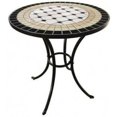 MARCA - Tavolo da giardino rotondo in ferro battuto con mosaico Ø60 cm MARCA - Tavolo da giardino rotondo in ferro battuto con mosaico Ø60 cm