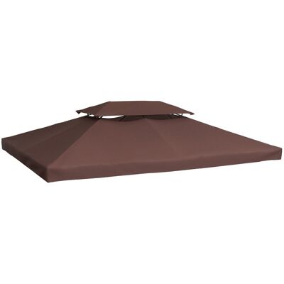 EASY COMFORT - Easycomfort Copertura Per Gazebo Da Giardino Tetto Sostitutivo Anti-uv Impermeabile In Poliestere 3x4m Marrone EASY COMFORT - Easycomfort Copertura Per Gazebo Da Giardino Tetto Sostitutivo Anti-uv Impermeabile In Poliestere 3x4m Marrone