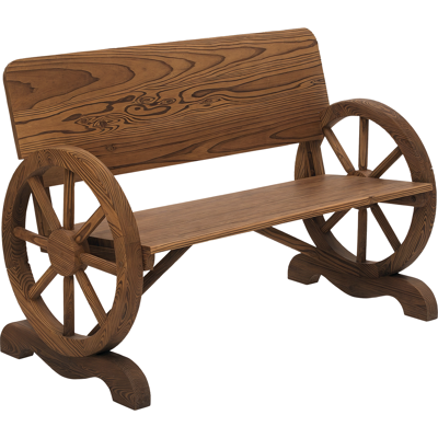 Zone Panchina Da Giardino 2 Posti Legno Massello Con Braccioli, Panchina Con Design Ruote Di Carro, Mobili Da Giardino Carico 250kg, Panchina Rustica, 114 X 58 X 80 Cm, Marrone Zone Panchina Da Giardino 2 Posti Legno Massello Con Braccioli, Panchina Con Design Ruote Di Carro, Mobili Da Giardino Carico 250kg, Panchina Rustica, 114 X 58 X 80 Cm, Marrone