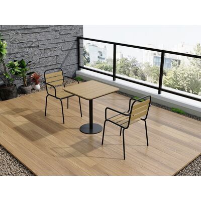Unique Sedia Da Giardino Impilabile In Polywood E Metallo - Nero - Lotto Di 2 - Lylios Di Mylia Unique Sedia Da Giardino Impilabile In Polywood E Metallo - Nero - Lotto Di 2 - Lylios Di Mylia