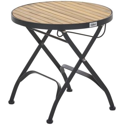 BELIANI Tavolino Da Bistrot Da Giardino Moderno Rustico Con Struttura In Acciaio E Piano In Legno Di Acacia Marrone Chiaro Lascari BELIANI Tavolino Da Bistrot Da Giardino Moderno Rustico Con Struttura In Acciaio E Piano In Legno Di Acacia Marrone Chiaro Lascari