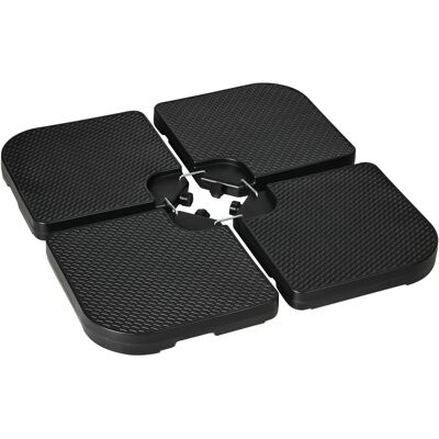Zone Base Per Ombrellone 4 Pezzi Base Per Ombrellone, Riempibile, 100 X 100 X 8 Cm, Nero Zone Base Per Ombrellone 4 Pezzi Base Per Ombrellone, Riempibile, 100 X 100 X 8 Cm, Nero