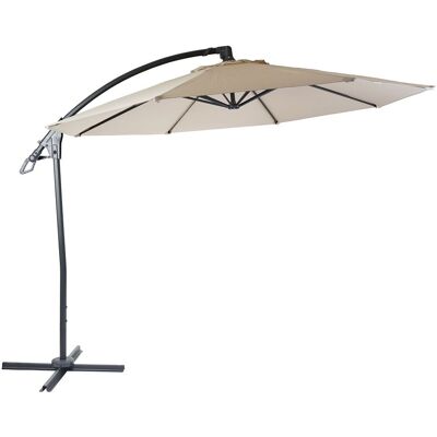 DÉCOSHOP26 Ombrellone A Braccio Rotondo Ø 3 M In Alluminio/acciaio E Poliestere Bianco Crema Senza Base 040007914 DÉCOSHOP26 Ombrellone A Braccio Rotondo Ø 3 M In Alluminio/acciaio E Poliestere Bianco Crema Senza Base 040007914