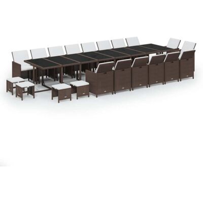 HELLOSHOP26 Set Da Pranzo Da Giardino 21 Pz Marrone In Polyrattan 020014436 HELLOSHOP26 Set Da Pranzo Da Giardino 21 Pz Marrone In Polyrattan 020014436