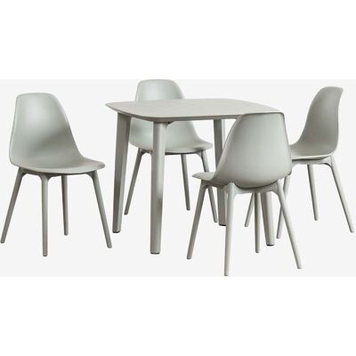 SKLUM Set Da Tavolo Quadrato 85x85 Cm E 4 Sedie Da Giardino In Polipropilene Scand SKLUM Set Da Tavolo Quadrato 85x85 Cm E 4 Sedie Da Giardino In Polipropilene Scand