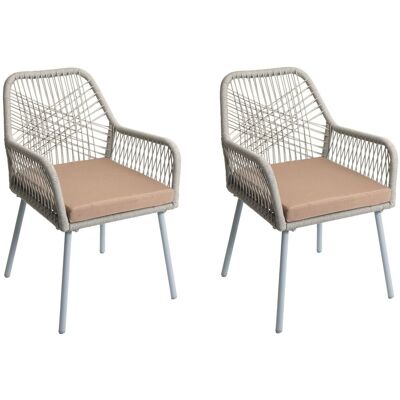 DÉCOSHOP26 Set Di 2 Sedie Da Giardino Con Un Motivo Grafico Leggero E Arioso Realizzate In Alluminio Grigio Con Corda Intrecciata E Cuscini Color Tortora Inclusi 040009693 DÉCOSHOP26 Set Di 2 Sedie Da Giardino Con Un Motivo Grafico Leggero E Arioso Realizzate In Alluminio Grigio Con Corda Intrecciata E Cuscini Color Tortora Inclusi 040009693