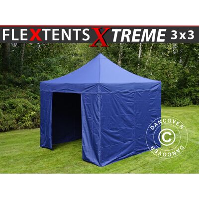 DANCOVER Gazebo Pieghevole Gazebo Rapido Flextents Xtreme 50 3x3m Blu DANCOVER Gazebo Pieghevole Gazebo Rapido Flextents Xtreme 50 3x3m Blu