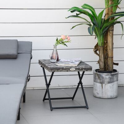 LEMONBEST Tavolo Da Giardino In Polyrattan Pieghevole 40x40x40 Cm Con Struttura Metallica Grigia Per Esterni LEMONBEST Tavolo Da Giardino In Polyrattan Pieghevole 40x40x40 Cm Con Struttura Metallica Grigia Per Esterni
