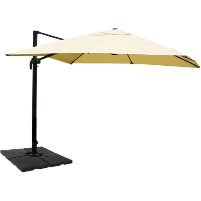 DÉCOSHOP26 Ombrellone Decentrato 3,5 X 3,5 M Diametro Circa 4,95 M Inclinazione In 5 Posizioni E Rotazione A 360° Con Base Regolabile In Alluminio E Poliestere Color Crema 040011265 DÉCOSHOP26 Ombrellone Decentrato 3,5 X 3,5 M Diametro Circa 4,95 M Inclinazione In 5 Posizioni E Rotazione A 360° Con Base Regolabile In Alluminio E Poliestere Color Crema 040011265