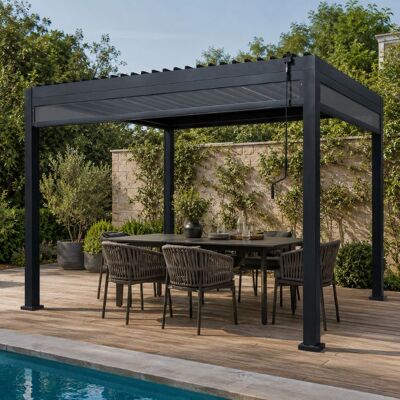 SAN MARCO Pergola Bioclimatica Manuale 4x3 Mt Per Giardino Con Tende SAN MARCO Pergola Bioclimatica Manuale 4x3 Mt Per Giardino Con Tende