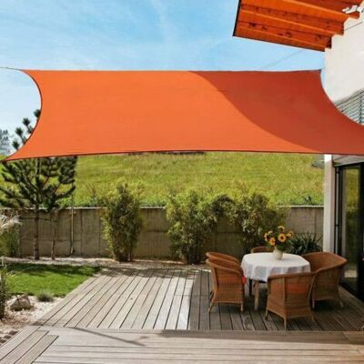 ABYSSE Vela Parasole Rettangolare Impermeabile, Protezione Solare, Leggera, Per Giardino, Balcone, Ombrellone, Blocca Il 95% Dei Raggi Uv, Corda Inclusa, Arancione, 2 X 3 M ABYSSE Vela Parasole Rettangolare Impermeabile, Protezione Solare, Leggera, Per Giardino, Balcone, Ombrellone, Blocca Il 95% Dei Raggi Uv, Corda Inclusa, Arancione, 2 X 3 M