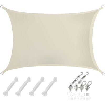 Amanka 2x3 Vela Solare Rettangolare Impermeabile - Tenda Da Sole Con Fissaggio Inox Amanka 2x3 Vela Solare Rettangolare Impermeabile - Tenda Da Sole Con Fissaggio Inox
