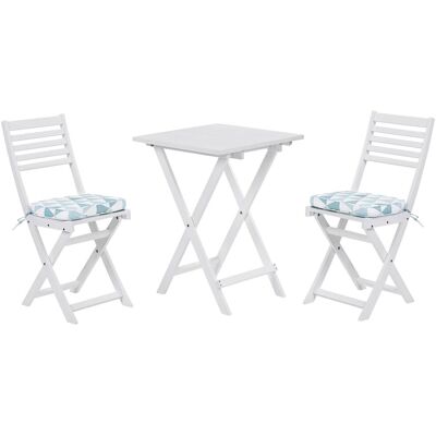 Set da bistrot bianco FIJI di Beliani con cuscini - Set da bistrò Set da bistrot bianco FIJI di Beliani con cuscini - Set da bistrò