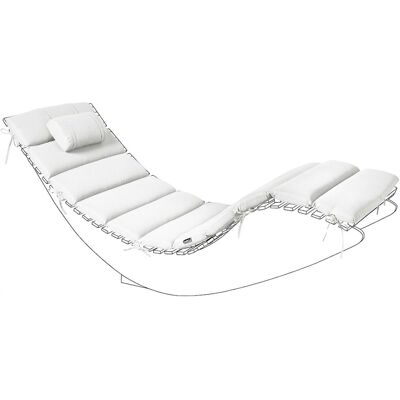 BELIANI Cuscino Per Lettino Prendisole Con Poggiatesta Resistente Ai Raggi Uv Bianco Brescia BELIANI Cuscino Per Lettino Prendisole Con Poggiatesta Resistente Ai Raggi Uv Bianco Brescia