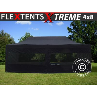 DANCOVER Gazebo Pieghevole Gazebo Rapido Flextents Xtreme 60 4x8m Nero, DANCOVER Gazebo Pieghevole Gazebo Rapido Flextents Xtreme 60 4x8m Nero,