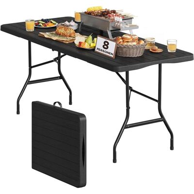 WOLTU Tavolo Da Giardino Pieghevole - Tavolo Da Giardino Rettangolare Per 8 Persone - Tavolo Da Esterno Per Terrazza E Balcone - Nero WOLTU Tavolo Da Giardino Pieghevole - Tavolo Da Giardino Rettangolare Per 8 Persone - Tavolo Da Esterno Per Terrazza E Balcone - Nero