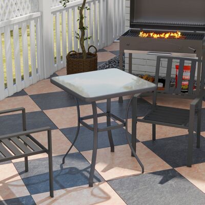 LEMONBEST Tavolo Da Giardino Quadrato In Vetro Resistente Alle Intemperie 68,5x68,5 Cm Per Balcone Terrazza Mobili Esterni Colore Nero LEMONBEST Tavolo Da Giardino Quadrato In Vetro Resistente Alle Intemperie 68,5x68,5 Cm Per Balcone Terrazza Mobili Esterni Colore Nero