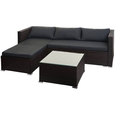 DÉCOSHOP26 Set Di Mobili Da Giardino In Polyrattan Marrone Set Lounge Per Balcone O Terrazzo Divano Con Tavolino E Cuscini Grigio Scuro 040003249 DÉCOSHOP26 Set Di Mobili Da Giardino In Polyrattan Marrone Set Lounge Per Balcone O Terrazzo Divano Con Tavolino E Cuscini Grigio Scuro 040003249